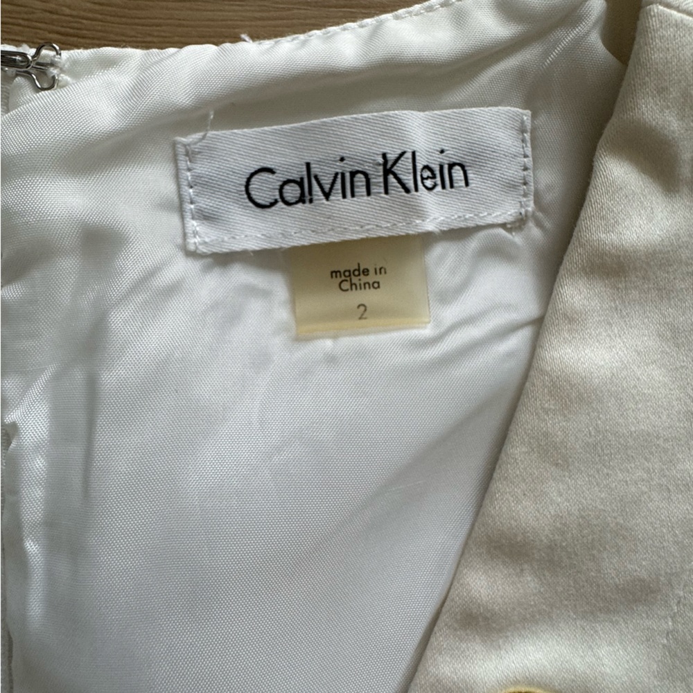 Calvin Klein White Button-Front Dress - Picture 5 of 5
